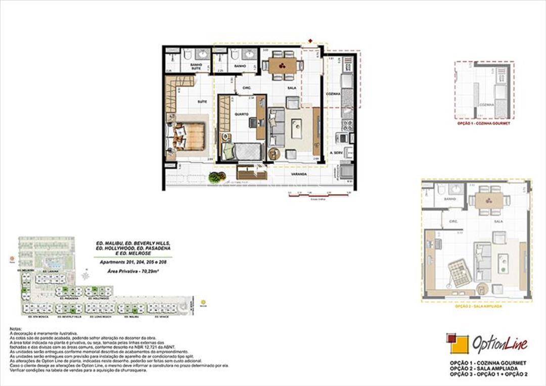 Planta do Apartamento. - Apartamento à venda, no Palms Recreio Style Residences,  em Rio de Janeiro, Recreio dos Bandeirantes, com 2 quartos, 70,29m²