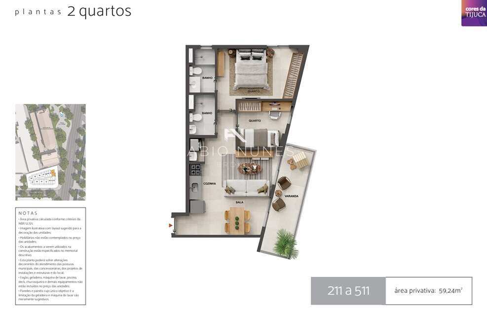 Apartamento à venda com 2 quartos, 59,20m² - Tijuca,Rio de Janeiro