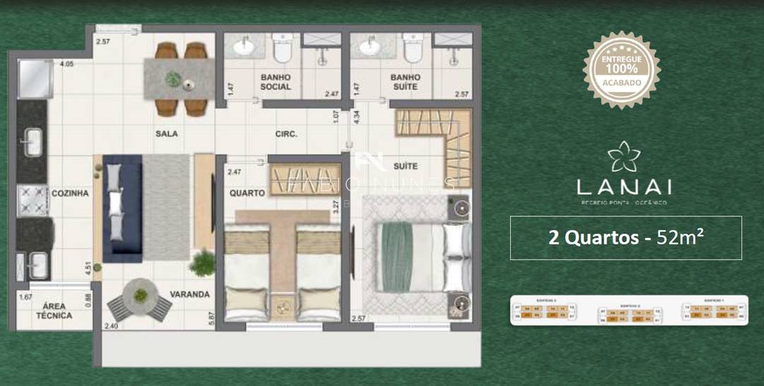 Apartamento à venda com 2 quartos, 52,71m² - Recreio dos Bandeirantes,Rio de Janeiro