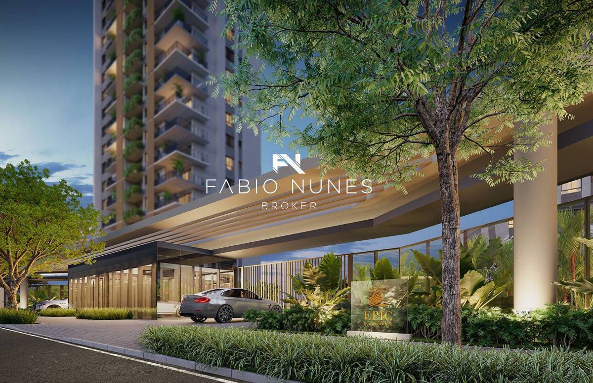 Pórtico de entrada. - Apartamento de luxo à venda, no Epic Golf Residence, , Barra da Tijuca, com 2 quartos, 77,79m²