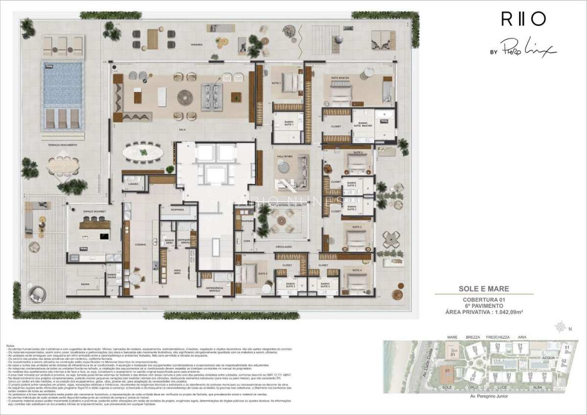 Apartamento de luxo à venda com 5 quartos, 506,81m² - Barra da Tijuca,Rio de Janeiro