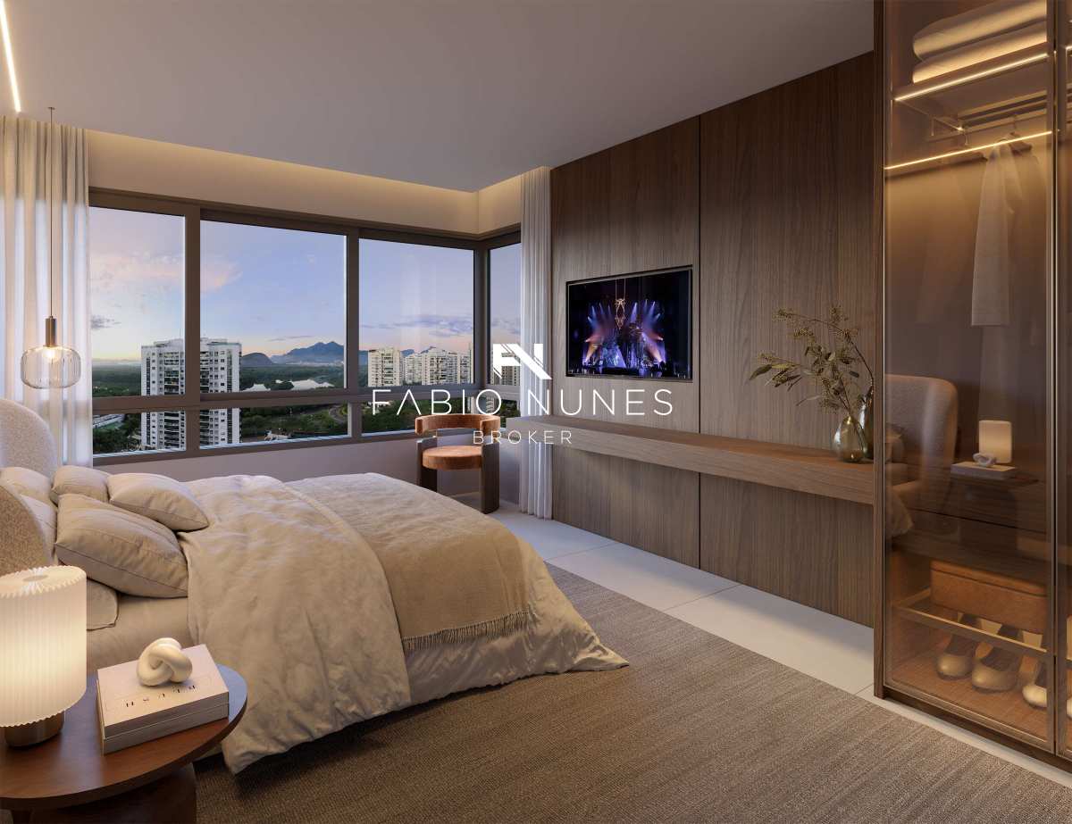 Perspectiva 2a suíte. - Apartamento de luxo à venda, no Gran Thai,  em Rio de Janeiro, Barra da Tijuca, com 3 quartos, 128,00m²