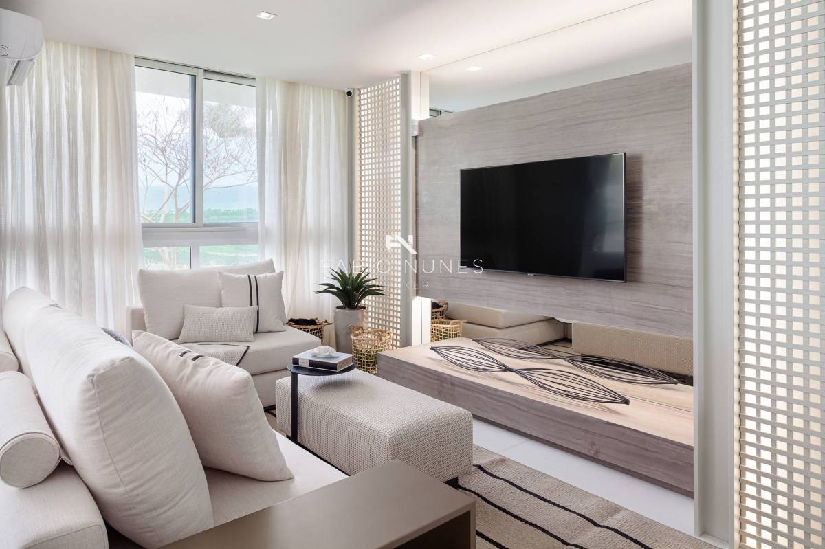 Sala de TV. - Apartamento de luxo à venda, no Atlântico Golf,  em Rio de Janeiro, Barra da Tijuca, com 4 quartos, 181,57m²