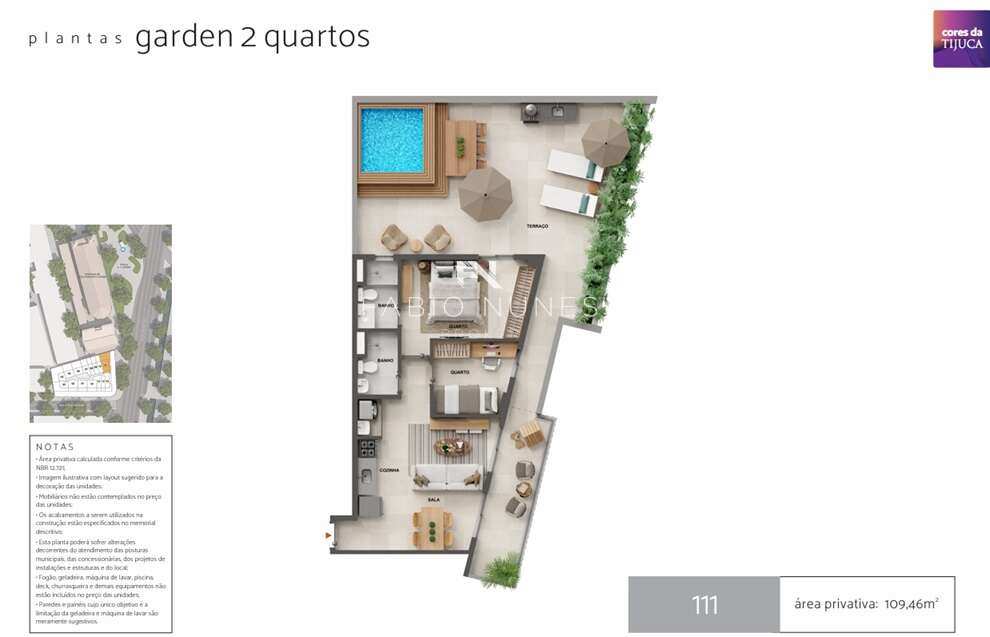 Apartamento Garden à venda com 2 quartos, 109,50m² - Tijuca,Rio de Janeiro