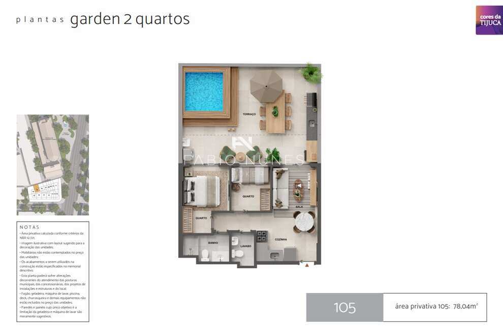 Apartamento Garden à venda com 2 quartos, 78m² - Tijuca,Rio de Janeiro