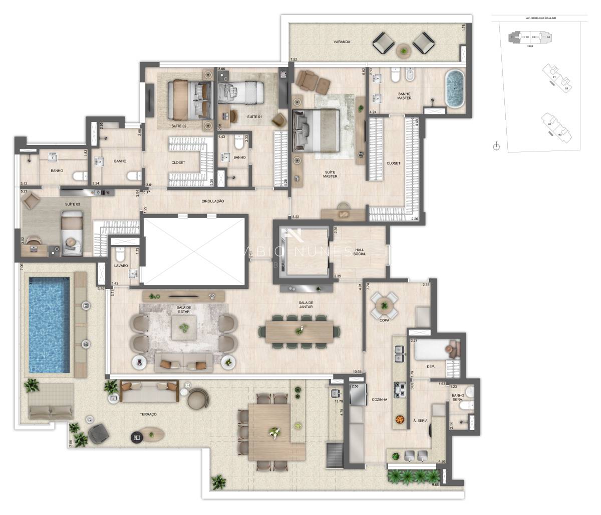  - Cobertura à venda, no Atlântico Golf,  em Rio de Janeiro, Barra da Tijuca, com 4 quartos, 290,36m²