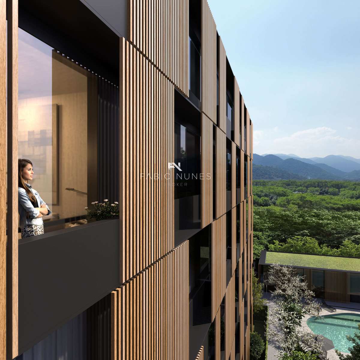 Perspectiva da Varanda. - Cobertura à venda, no Feel Pontal Oceânico em Rio de Janeiro, Recreio dos Bandeirantes, com 1 quarto, 63,00m²