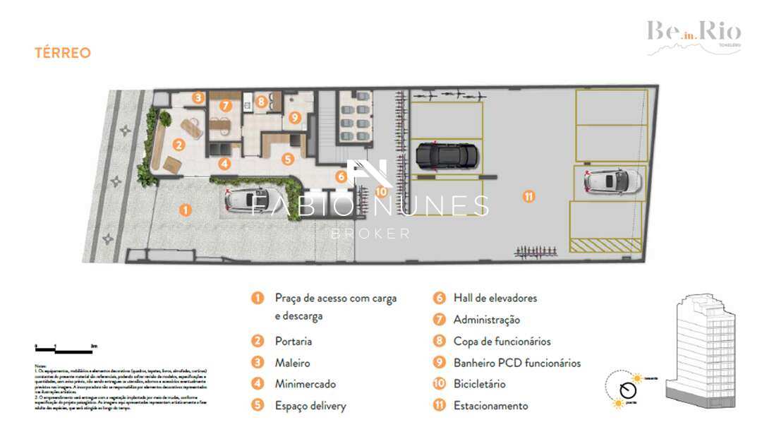 Pavimento de Acesso. - Double Suite à venda, no Be in Rio Toneleiro, , Copacabana, com 2 quartos, 67,72m²