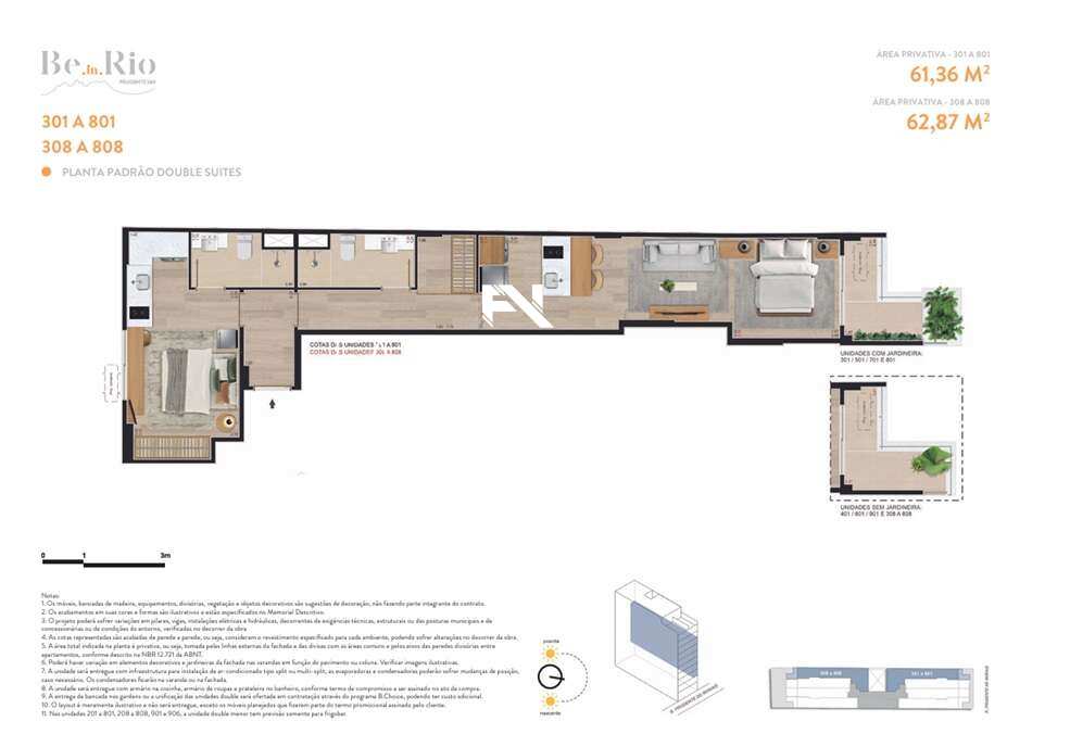 Double Suite à venda com 1 quarto, 61,36m² - Ipanema,Rio de Janeiro