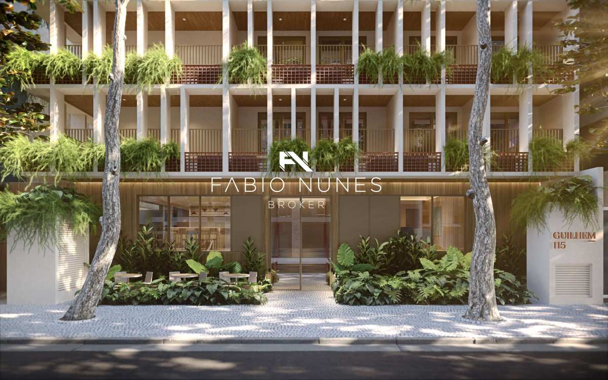 Embasamento do prédio. - Double Suite à venda, no Guilhem Mozak,  em Rio de Janeiro, Leblon, com 2 quartos, 44,70m²