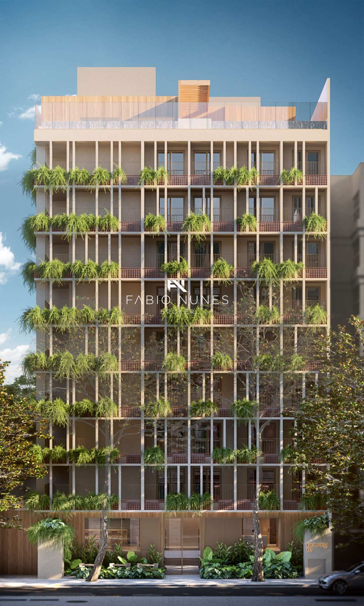 Fachada Frontal com jardineiras. - Double Suite à venda, no Guilhem Mozak,  em Rio de Janeiro, Leblon, com 2 quartos, 48,52m²