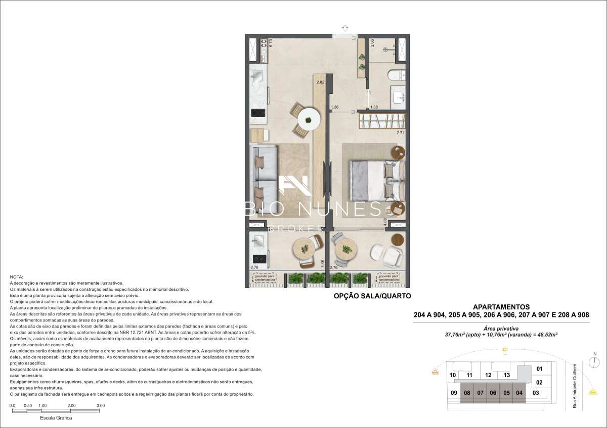 Double Suite à venda com 2 quartos, 48,52m² - Leblon,Rio de Janeiro