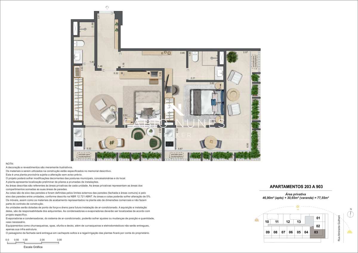 Double Suite à venda com 2 quartos, 77,55m² - Leblon,Rio de Janeiro