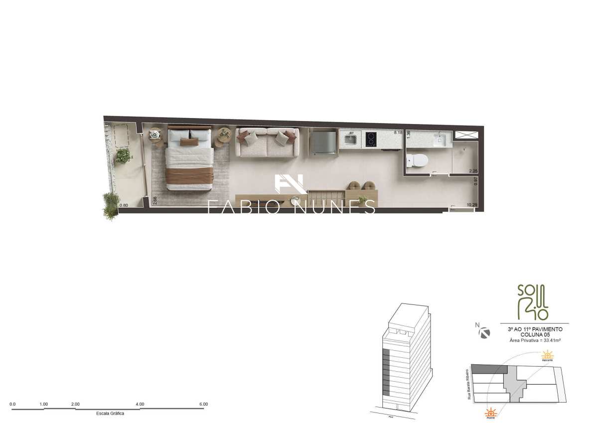 Studio à venda com 1 quarto, 33,41m² - Copacabana,Rio de Janeiro