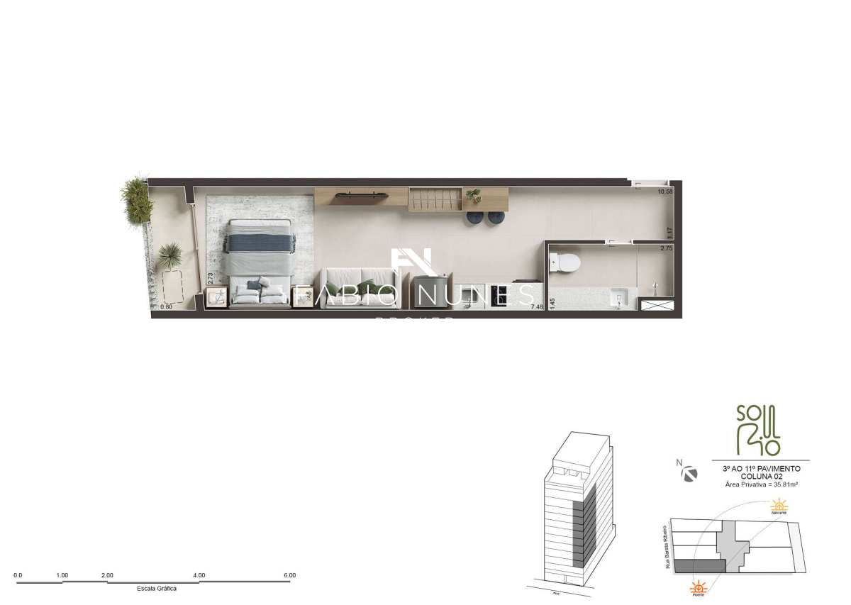 Studio à venda com 1 quarto, 35,81m² - Copacabana,Rio de Janeiro