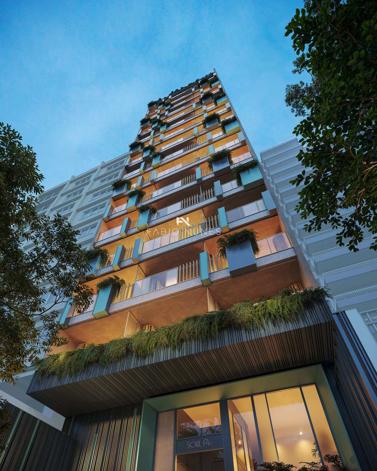 Perspectiva Fachada. - Studio à venda, no Soul Rio Barão de Icaraí em Rio de Janeiro, Flamengo, com 1 quarto, 33,60m²