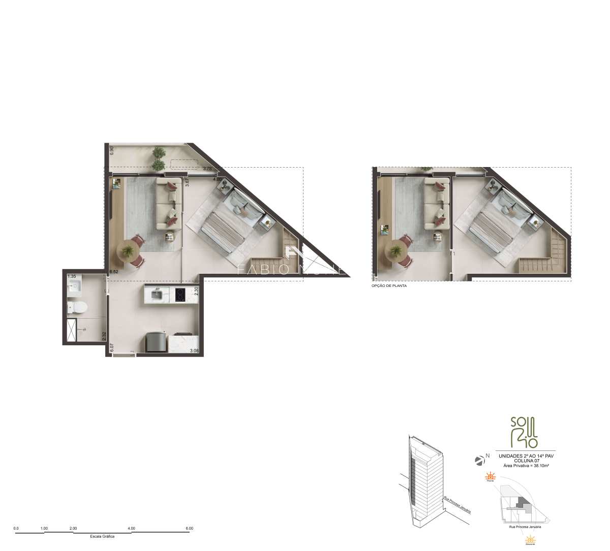  - Studio à venda, no Soul Rio Princesa Januária em Rio de Janeiro, Flamengo, com 1 quarto, 38,10m²