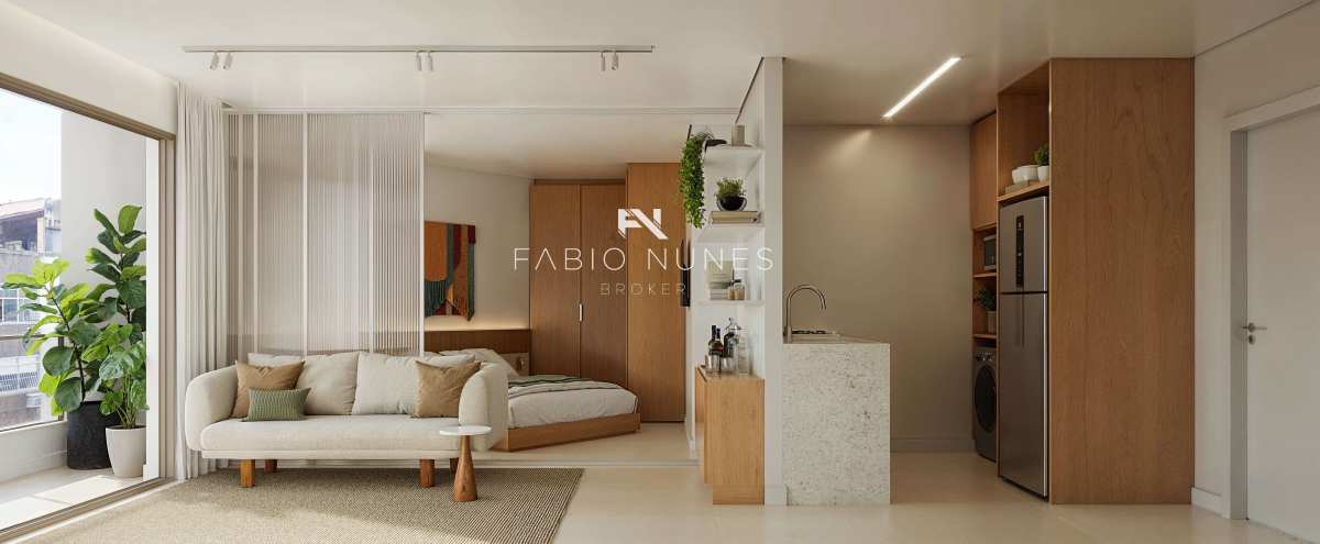  - Studio à venda, no Soul Rio Princesa Januária em Rio de Janeiro, Flamengo, com 1 quarto, 38,10m²