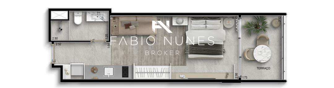 Studio à venda com 1 quarto, 32,62m² - Ipanema,Rio de Janeiro