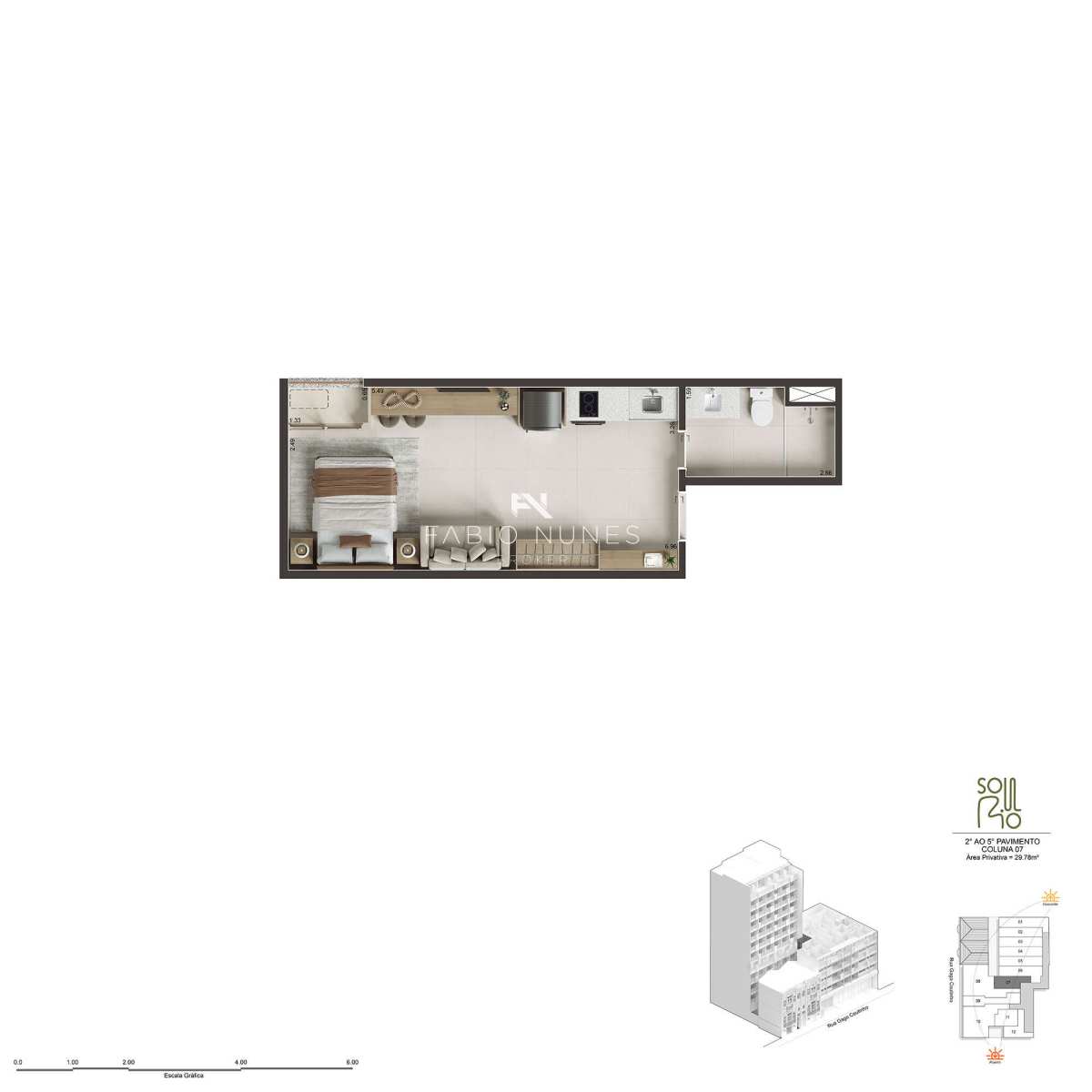 Studio à venda com 1 quarto, 37,08m² - Laranjeiras,Rio de Janeiro