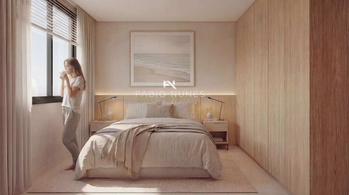 Perspectiva do quarto. - Studio à venda, no Feel Pontal Oceânico em Rio de Janeiro, Recreio dos Bandeirantes, com 1 quarto, 31,00m²